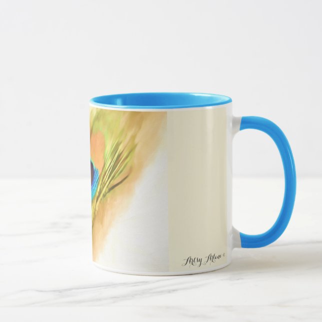 'Peacock Feather' custom Mug lk (Right)