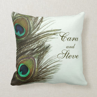 Peacock Feather Customisable Pillow