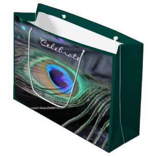 Peacock Feather Customised Party Tote Gift Bag