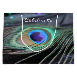 Peacock Feather Customised Party Tote Gift Bags
