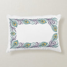 Peacock Feather Decorative Cushion