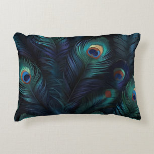Peacock feather decorative cushion