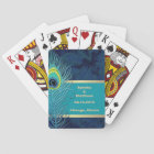 Peacock Feather Design Navy Blue Gift 