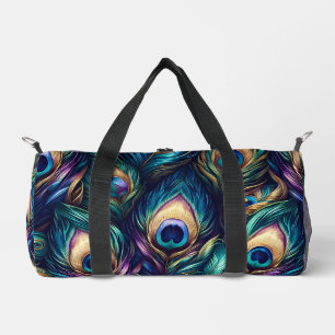 Peacock feather design unique duffle bag