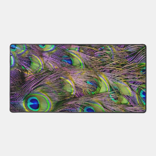 Peacock Feather  Desk Mat (Front)