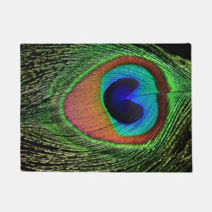 Peacock Feather Door Mat