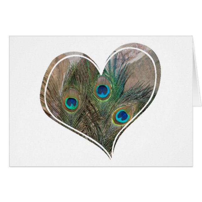 Peacock Feather Double Heart (Front Horizontal)
