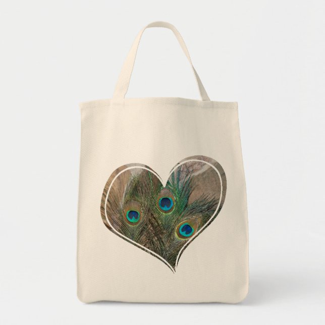 Peacock Feather Double Heart Bag (Front)