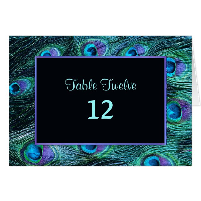 Peacock Feather Drama - Table Seating Number (Front Horizontal)