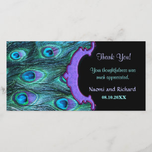 Peacock Feather Drama - Thank You Card