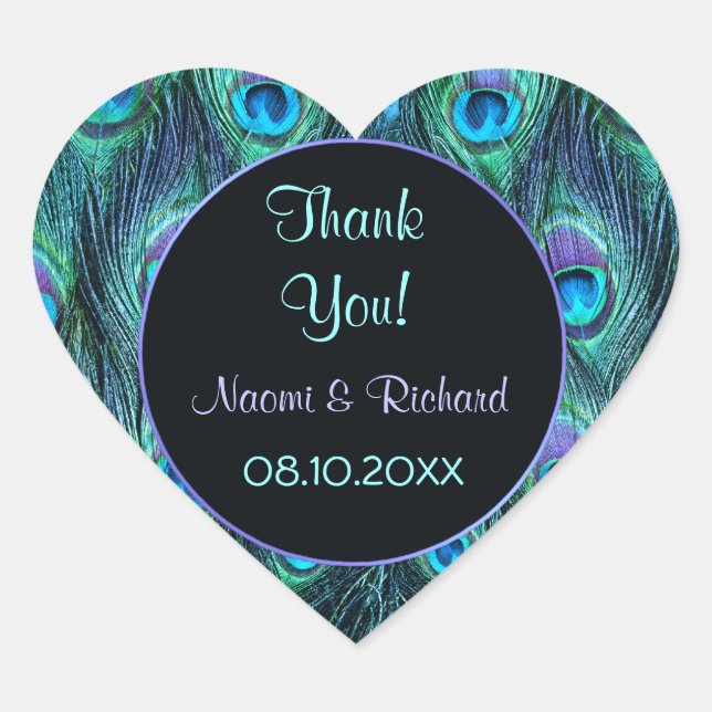 Peacock Feather Drama -Thank You Seal - Customise (Front)