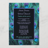 Peacock Feather Drama - Wedding Invitation
