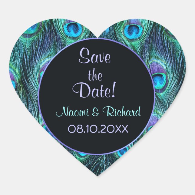 Peacock Feather Drama - Wedding Seal - Customise (Front)