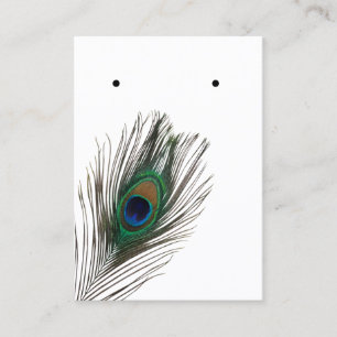 Peacock Feather Earring Jewellery Display Custom Business Card