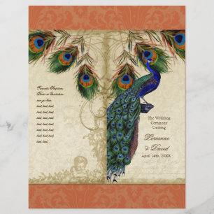 Peacock & Feather Elegant Matching Wedding Program