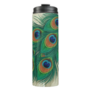 Peacock Feather Elegant Nature-Inspired Thermal Tumbler