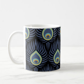 Peacock Feather: Elegant Pattern. Coffee Mug