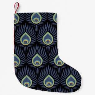 Peacock Feather: Elegant Pattern. Small Christmas Stocking