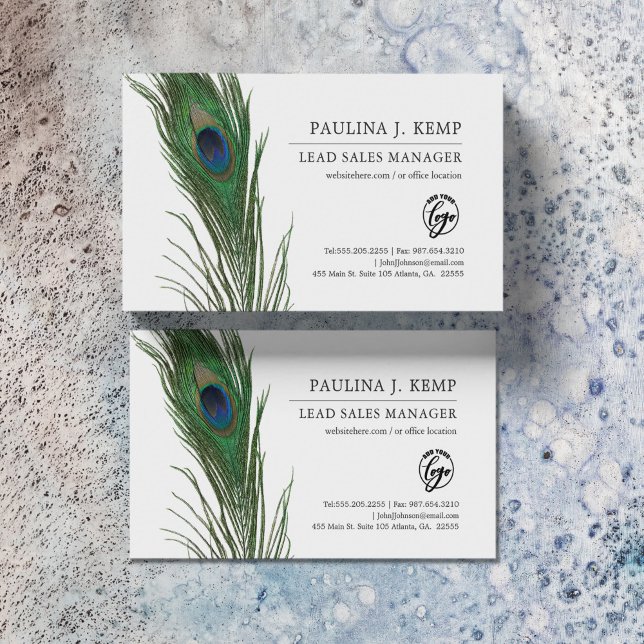 Peacock Feather | Elegant Theme Business Card (Creator Uploaded)