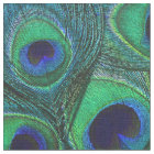 Peacock Feather Fabric - Green Teal Blue Navy