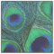 Peacock Feather Fabric - Green Teal Blue Navy