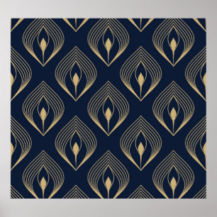 Peacock Feather: Floral Paisley Poster