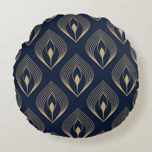 Peacock Feather: Floral Paisley Round Cushion