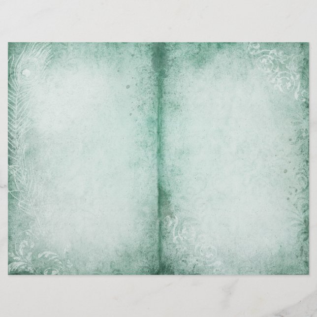 Peacock Feather & Flourish Journal Page (Front)