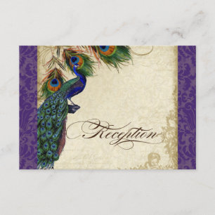 Peacock & Feather Formal Recetion Invite Purple