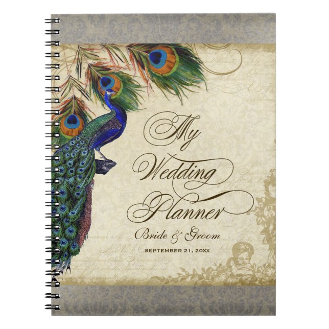 Peacock & Feather Formal Wedding Planner Journal (Front)