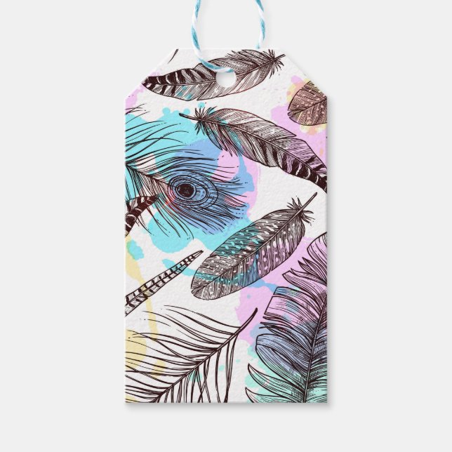 Peacock Feather Gift Tags (Front)