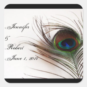 Peacock Feather Glamour Envelope Seal