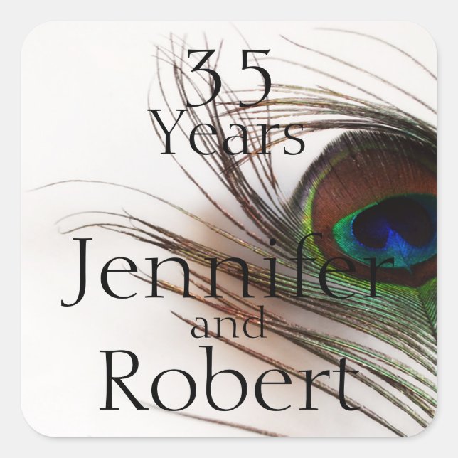 Peacock Feather Glamour Envelope Seal (Front)