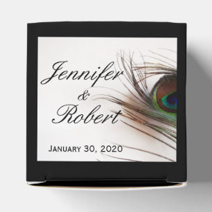 Peacock Feather Glamour Wedding Favour Box