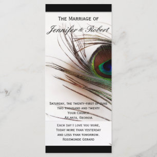 Peacock Feather Glamour WeddingProgram Programme