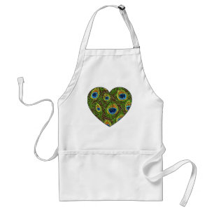 Peacock Feather Glittery Art Print Standard Apron