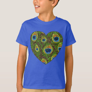Peacock Feather Glittery Art Print T-Shirt