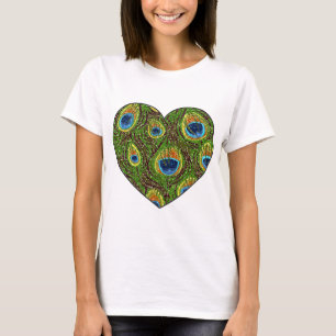 Peacock Feather Glittery Art Print T-Shirt