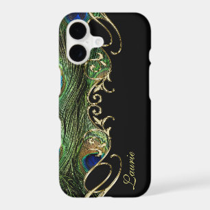 Peacock Feather Gold iPhone 7 Plus Monogram Case