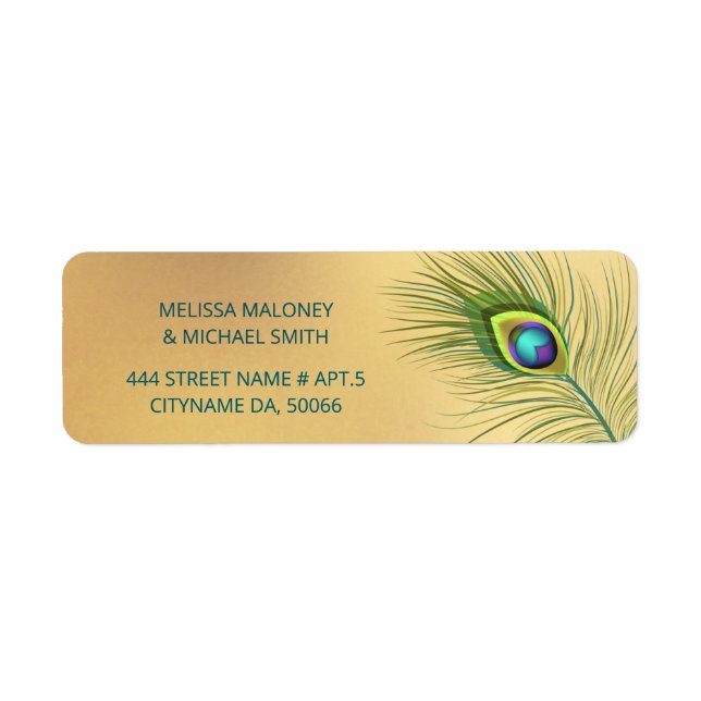 Peacock Feather Gold |  Wedding (Front)