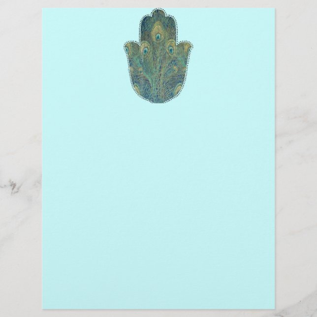 Peacock Feather Hamsa (Front)