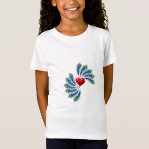 Peacock Feather Heart Graphic T-Shirt   Indian Lov