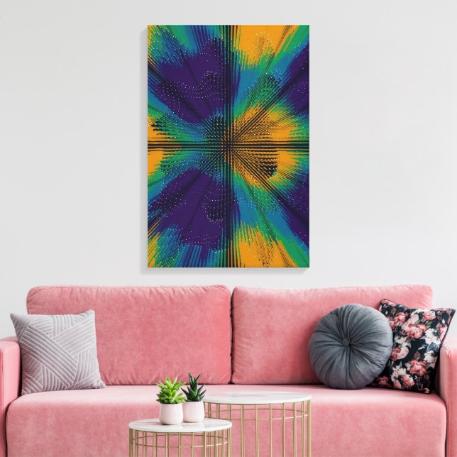 Peacock Feather Interference Pattern  Canvas Print (Insitu(LivingRoom))
