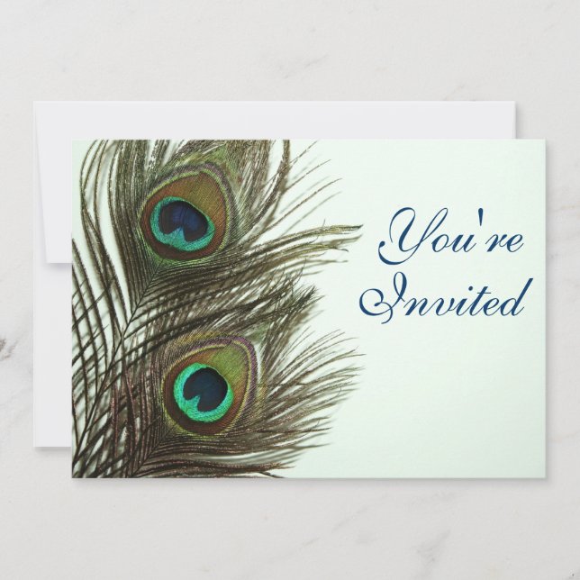 Peacock Feather Invitaiton Invitation (Front)