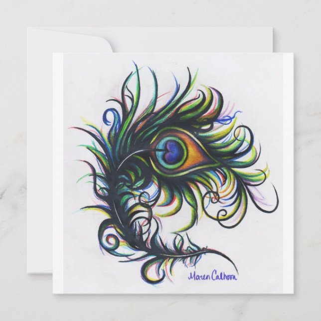 Peacock Feather Invitations (Front)