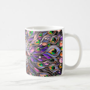 "Peacock Feather Iridescent Aesthetic Coffee Mug
