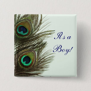 Peacock Feather It's a Boy Pin