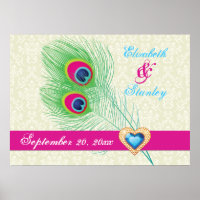 Peacock feather jewel heart wedding anniversary