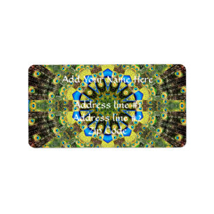 Peacock Feather Kaleidoscope 1 Label