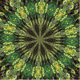 Peacock Feather Kaleidoscope 2 Standing Photo Sculpture